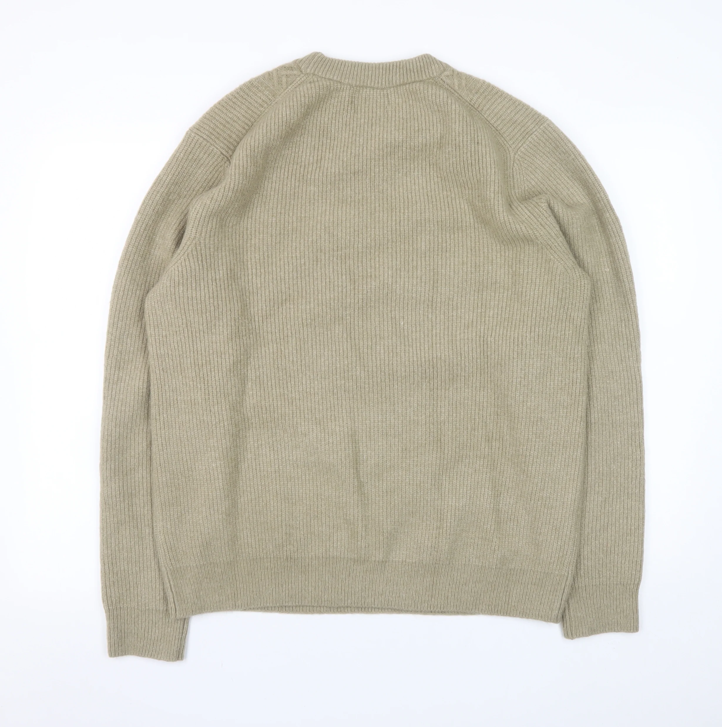 Marks and Spencer Men Beige Wool Blend Cable-Knit Jumper L - Image 3