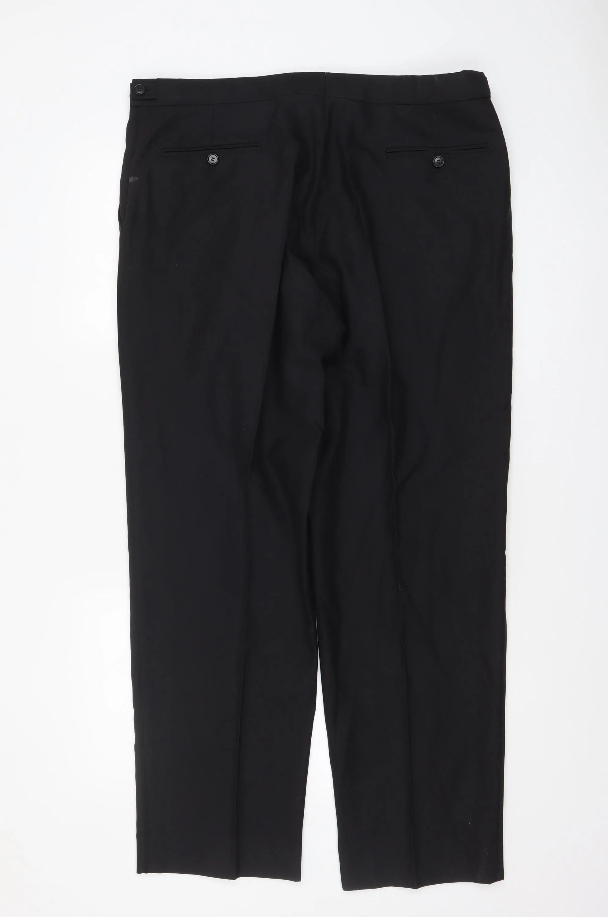 Marks and Spencer Men Black Wool Silk Dress Pants 32W 31L Classic Fit - Image 3