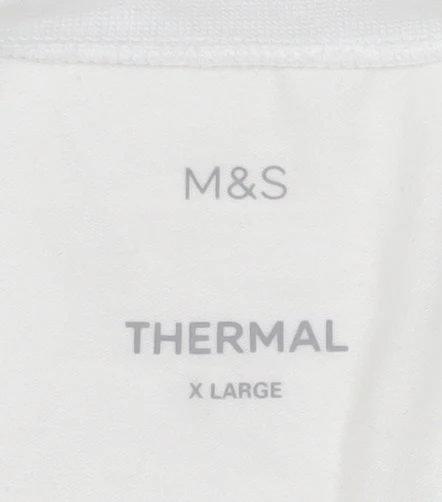 Marks and Spencer Men Ivory XL Thermal Short Sleeve Crew Neck T-Shirt - Image 4