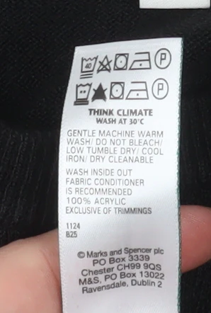 Marks and Spencer Men’s Black 2XL Crew Neck Pullover Jumper - Image 5