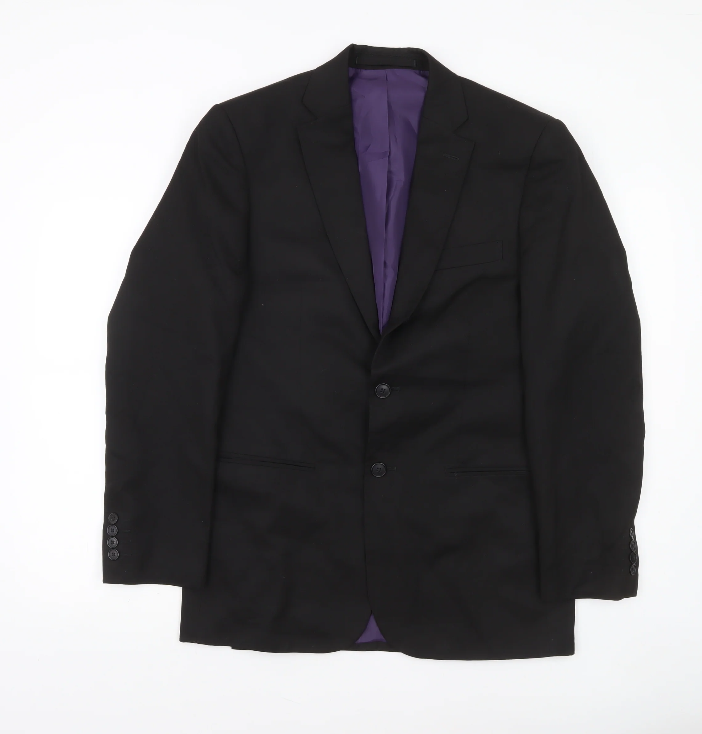 Marks and Spencer Men’s Black 38 Regular Fit Two Button Blazer