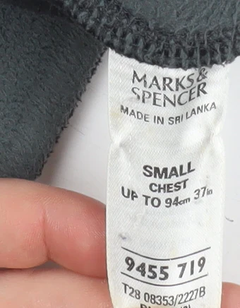 Marks and Spencer Men’s Black Fleece Full Zip Jacket Size S - Image 4
