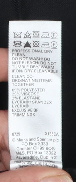 Marks and Spencer Men’s Black Regular Fit Dress Pants 38S - Image 5