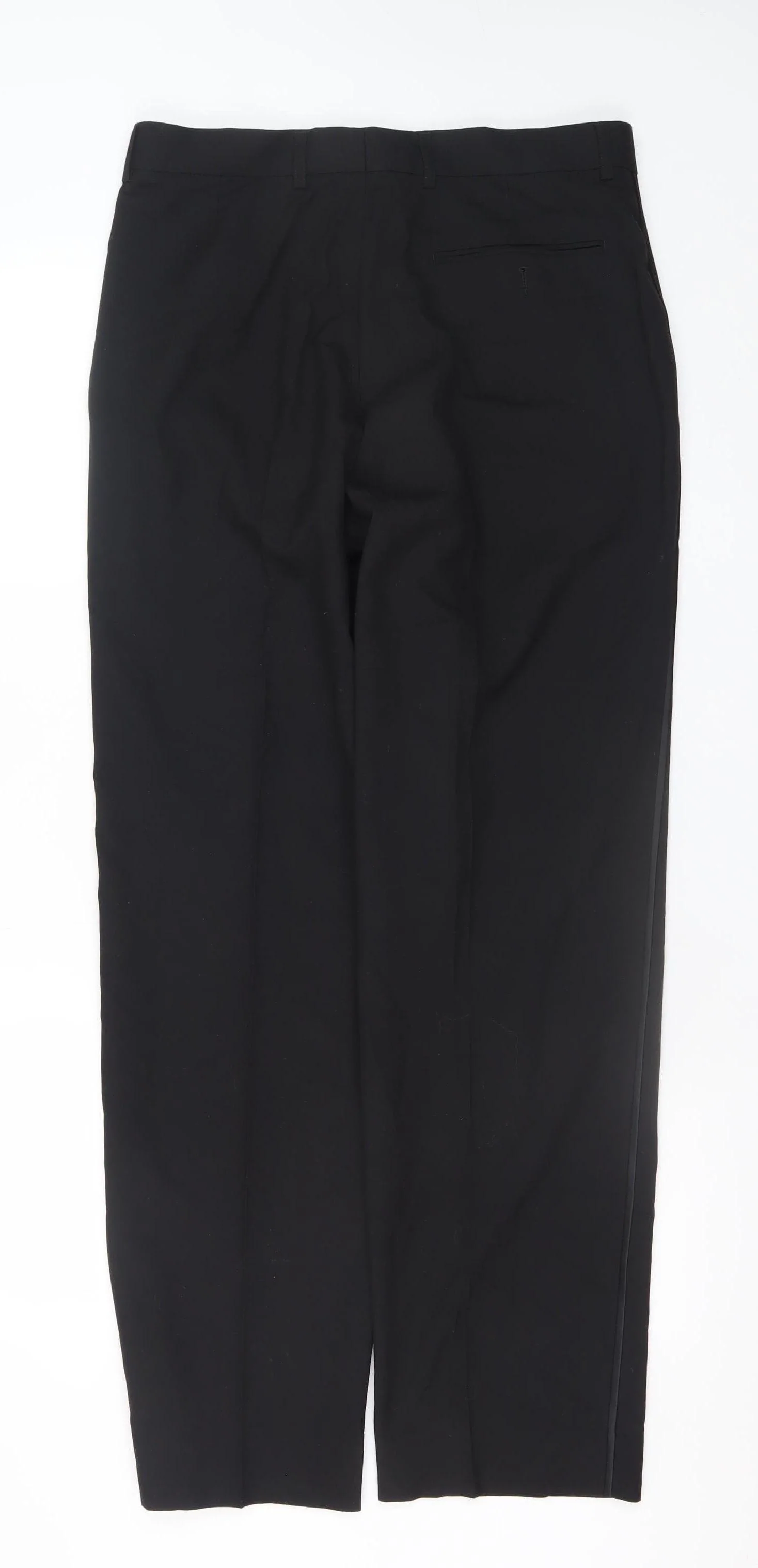 Marks and Spencer Men’s Black Regular Fit Dress Trousers 32W 33L - Image 3