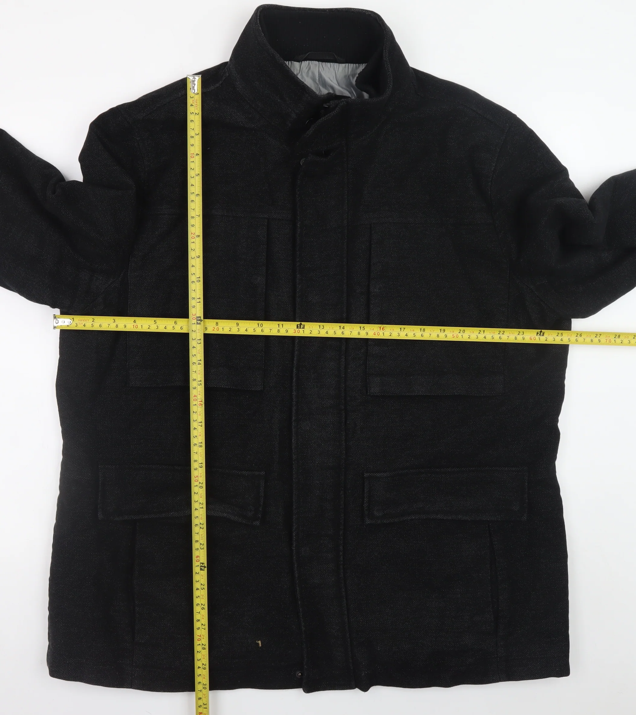 Marks and Spencer Men’s Black Wool Blend 2XL Overcoat Jacket - Image 2