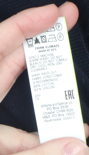 Marks and Spencer Men’s Blue 3XL Crew Neck Short Sleeve Cotton Jumper - Image 5