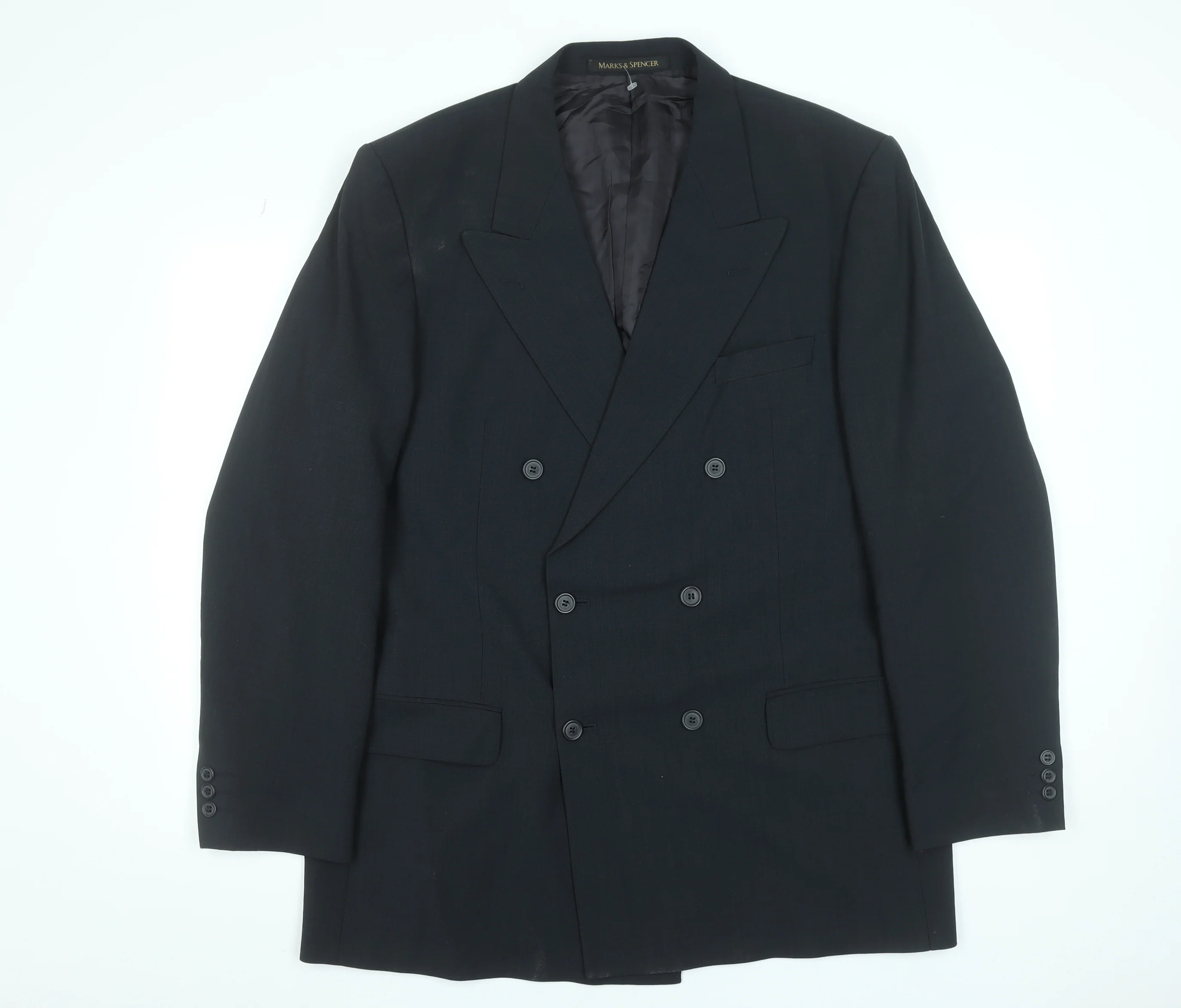 Marks and Spencer Men’s Blue Double Breasted Wool Blend Blazer 44L