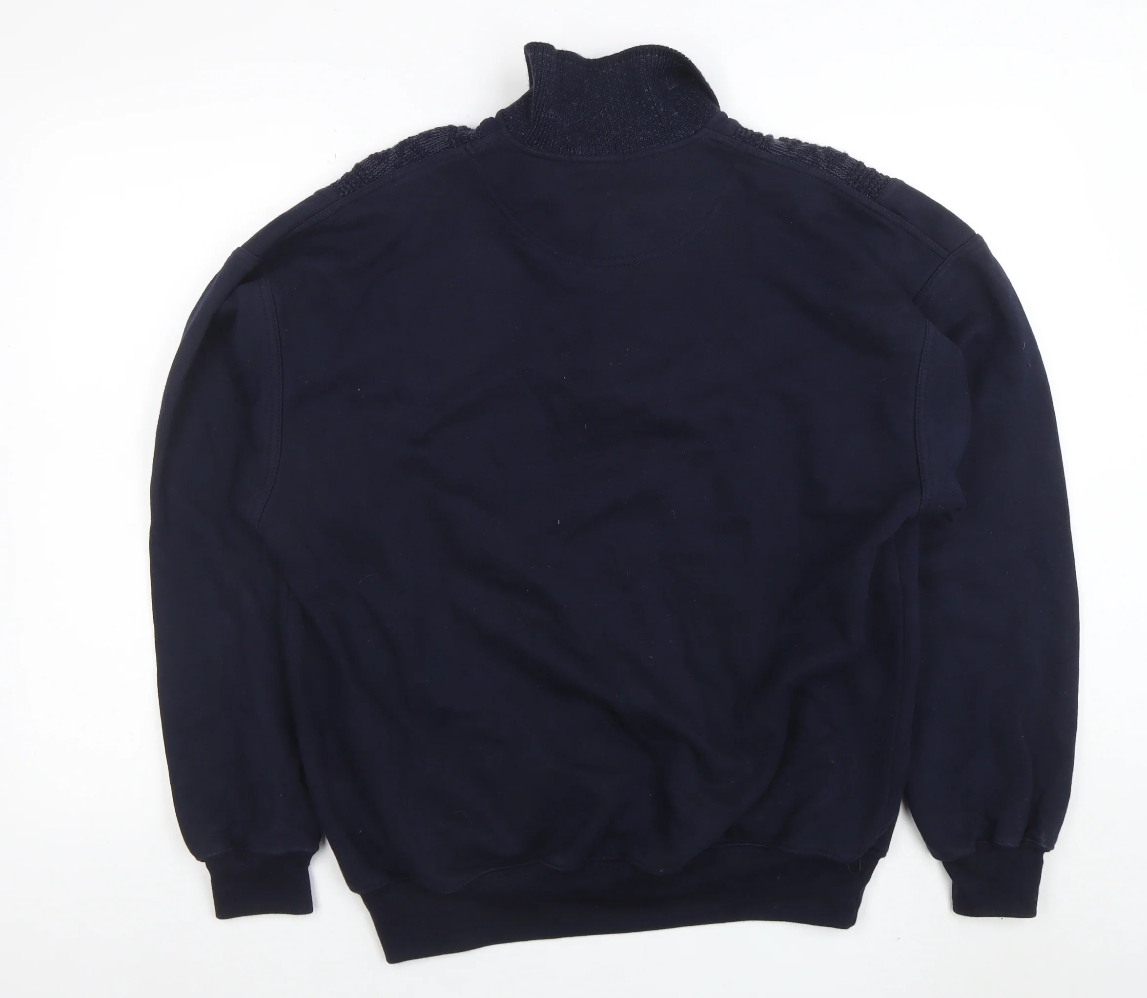 Marks and Spencer Men’s Blue Henley Knit Sweatshirt Size L - Image 3