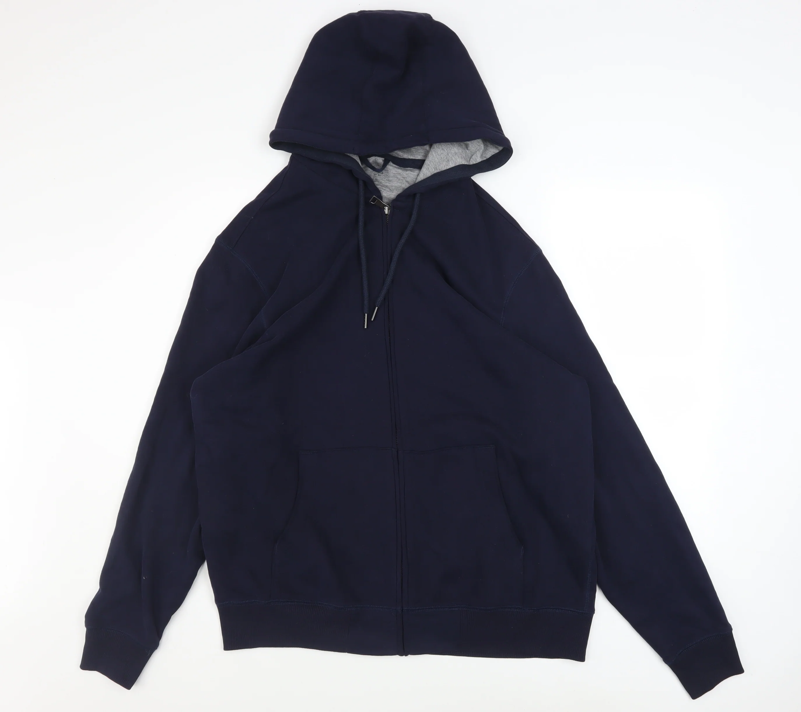Marks and Spencer Men’s Blue L Hooded Full Zip Cotton Jacket