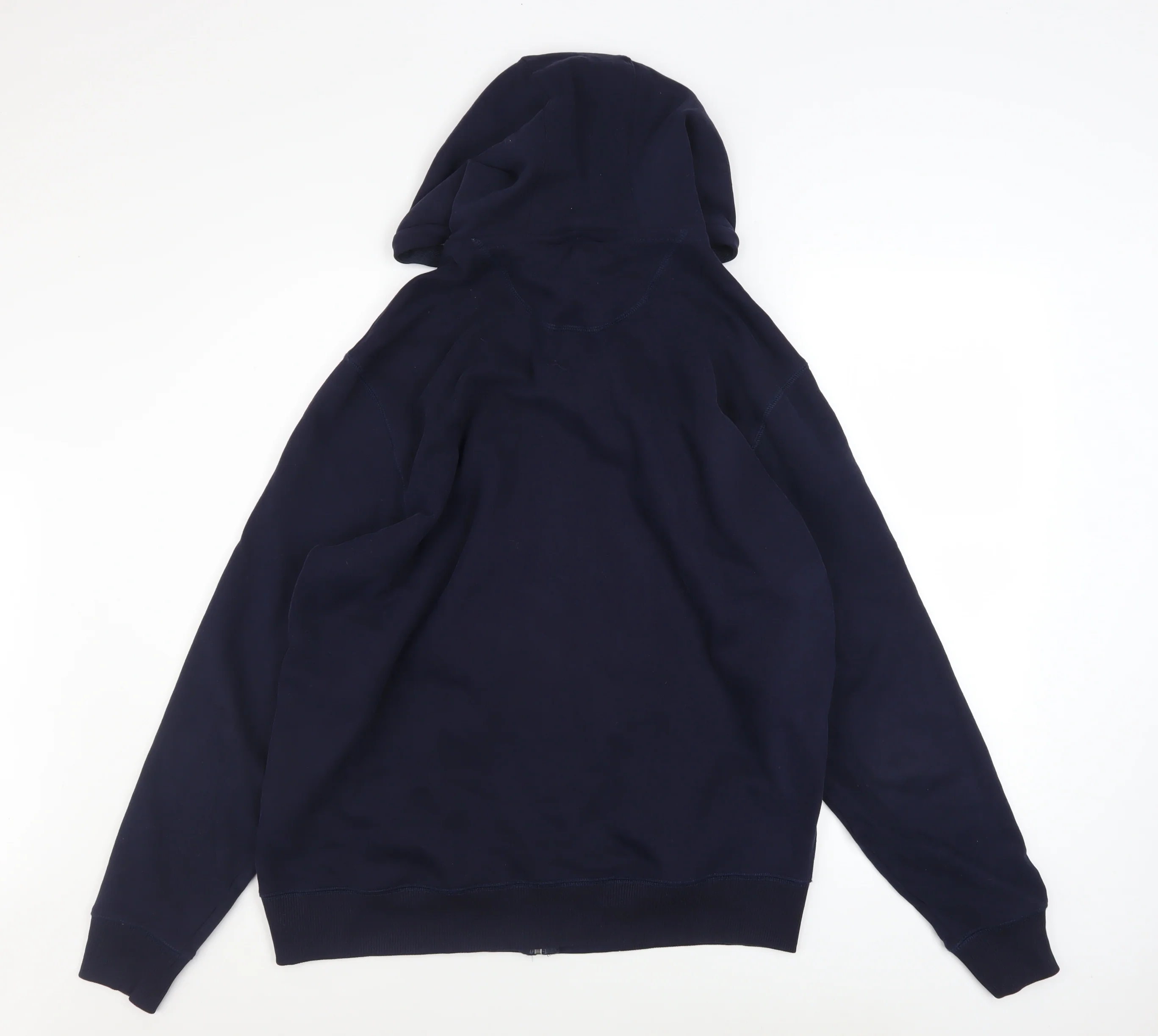 Marks and Spencer Men’s Blue L Hooded Full Zip Cotton Jacket - Image 3