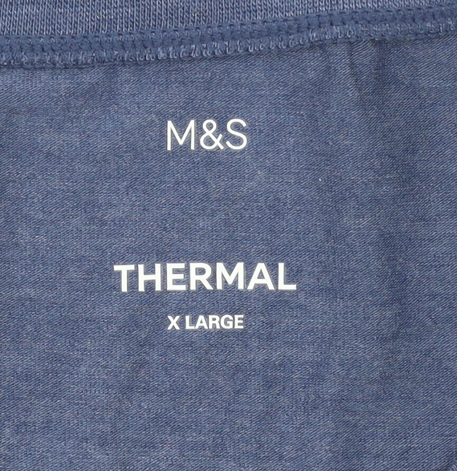 Marks and Spencer Men’s Blue Thermal Short Sleeve Crew Neck T-Shirt XL - Image 4