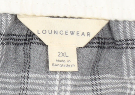Marks and Spencer Men’s Grey Check Flannel Pyjama Pants 2XL - Image 4