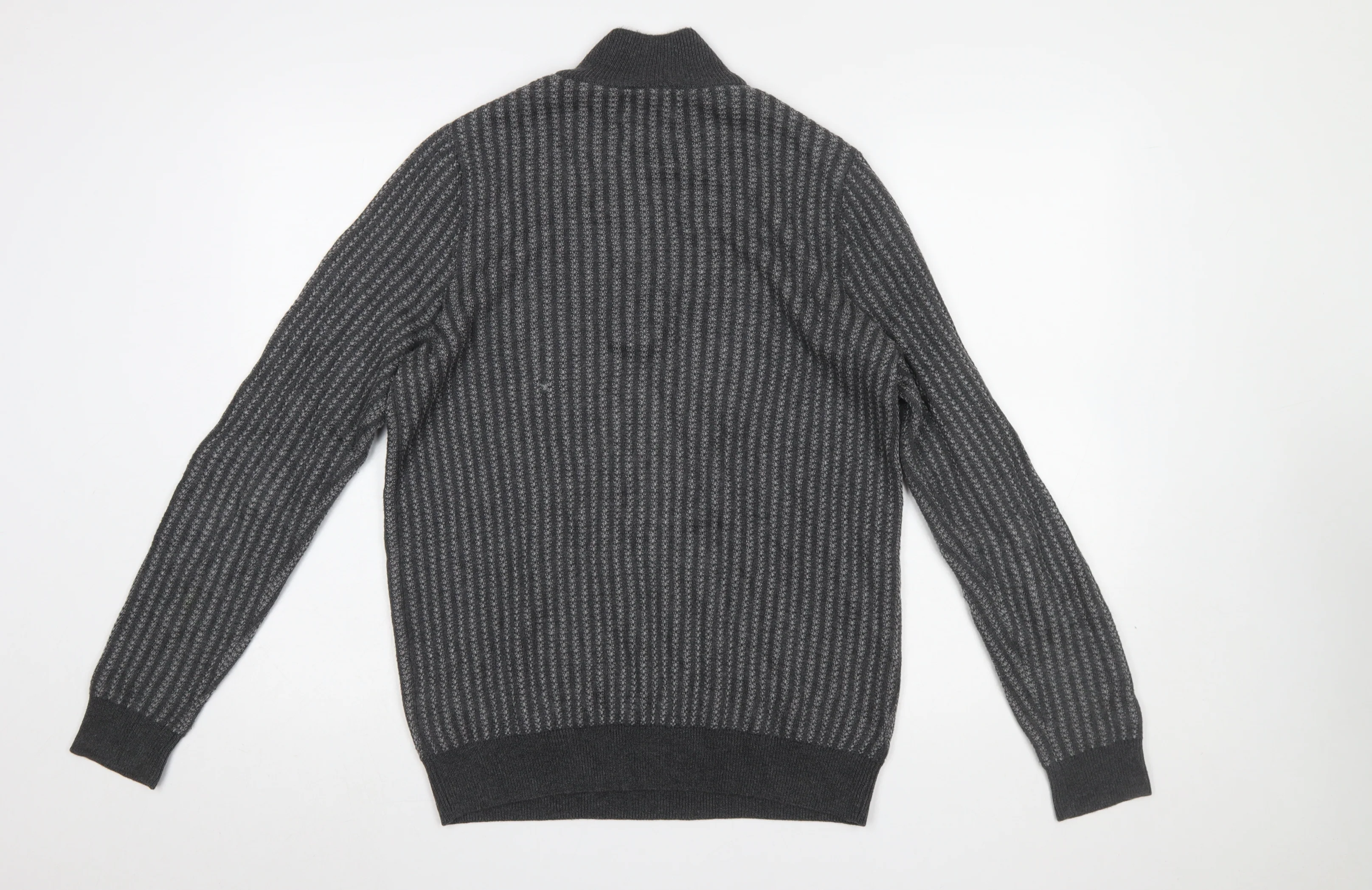Marks and Spencer Men’s Grey Cotton 1/4 Zip Jumper Size S Regular Fit - Image 3