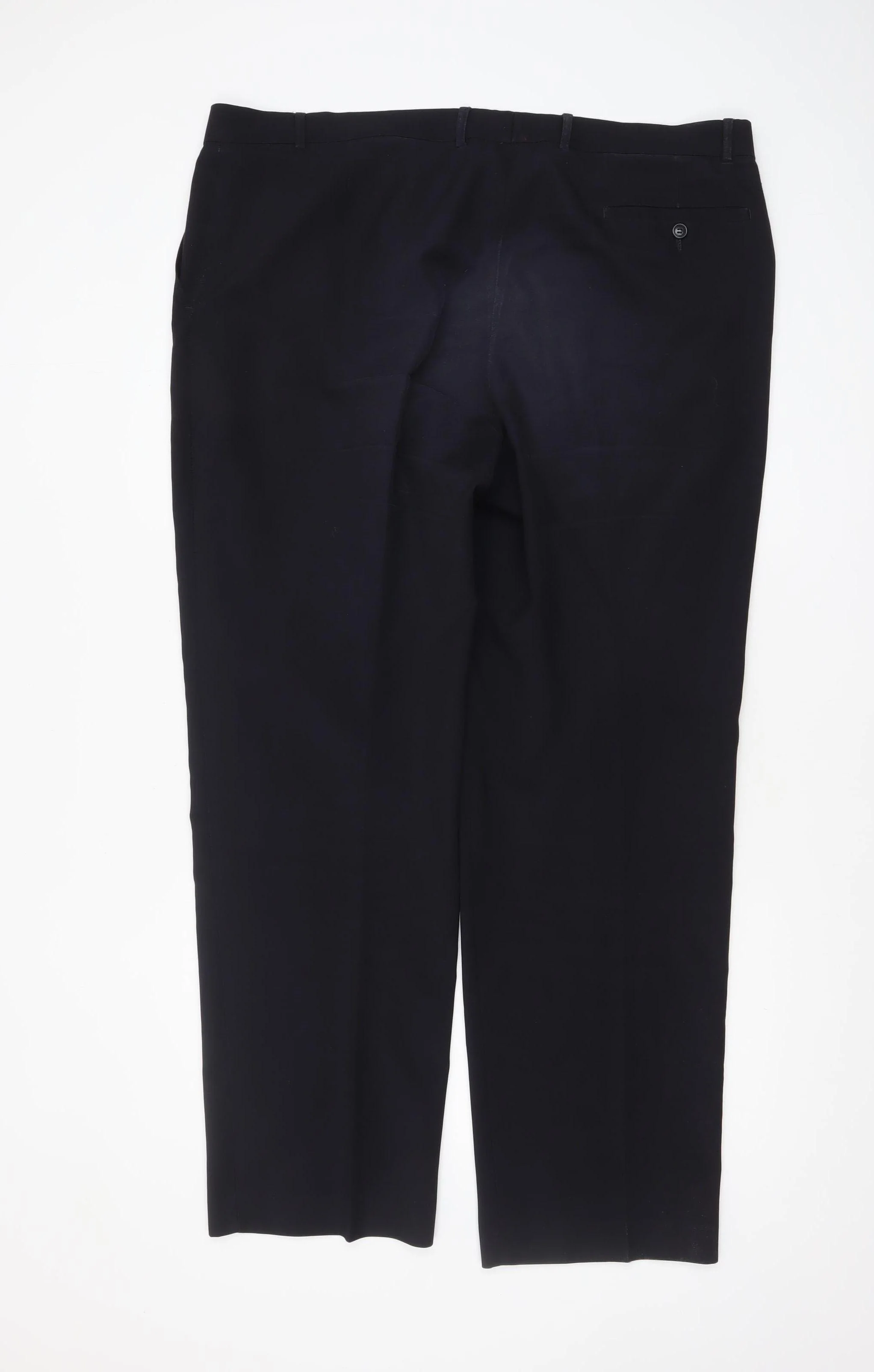 Marks and Spencer Men’s Navy Blue 42W 33L Regular Fit Dress Trousers - Image 3