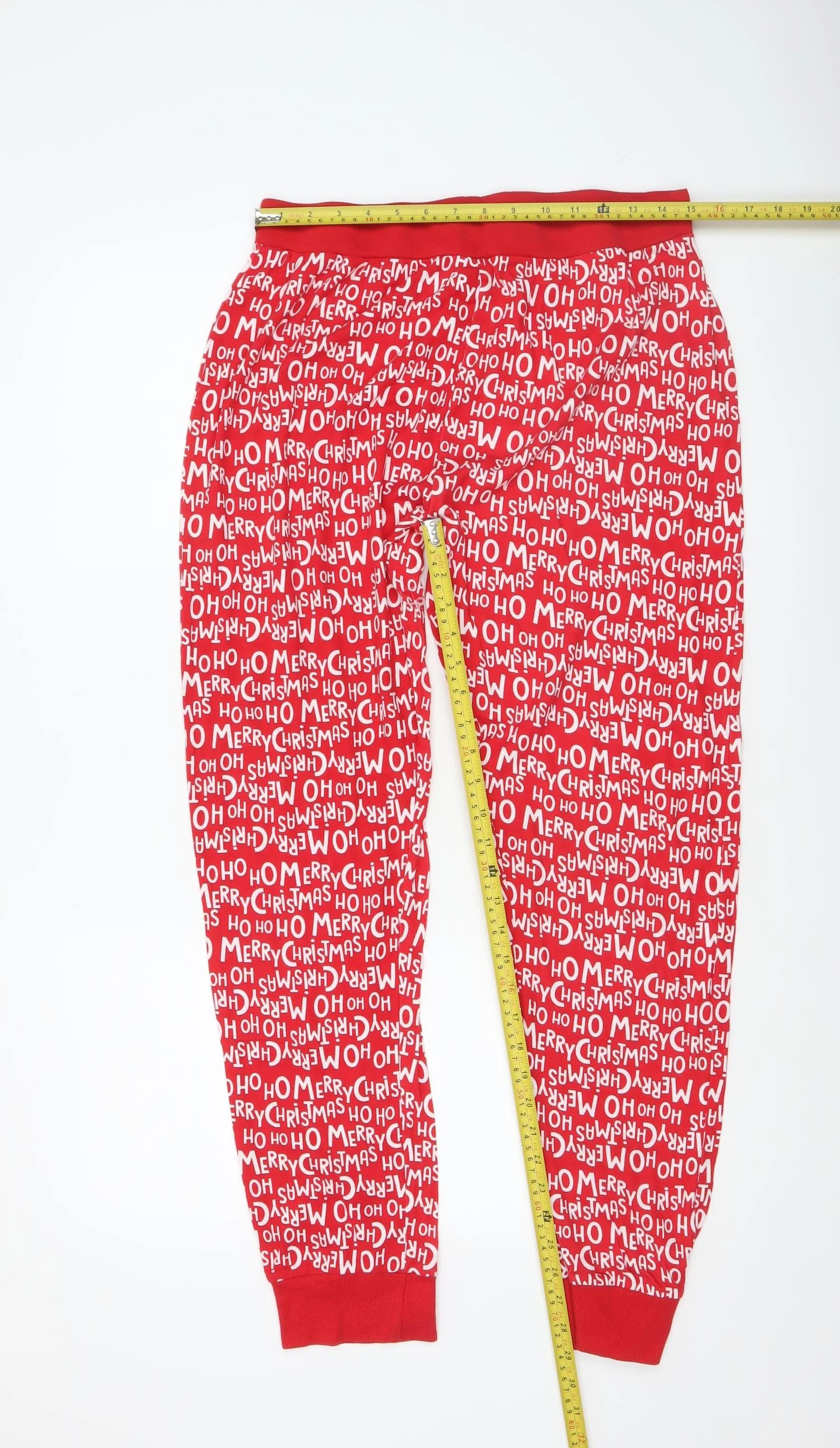 Marks and Spencer Men’s Red Christmas Pyjama Set Large 100% Cotton - Image 4