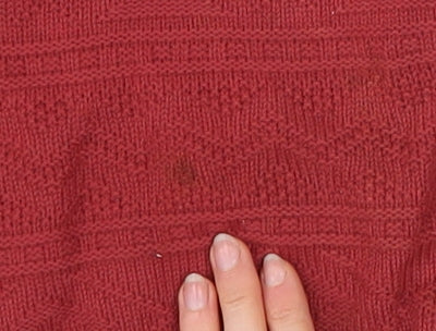 Marks and Spencer Men’s Red Knit Acrylic Jumper S Crew Neck Vintage - Image 6