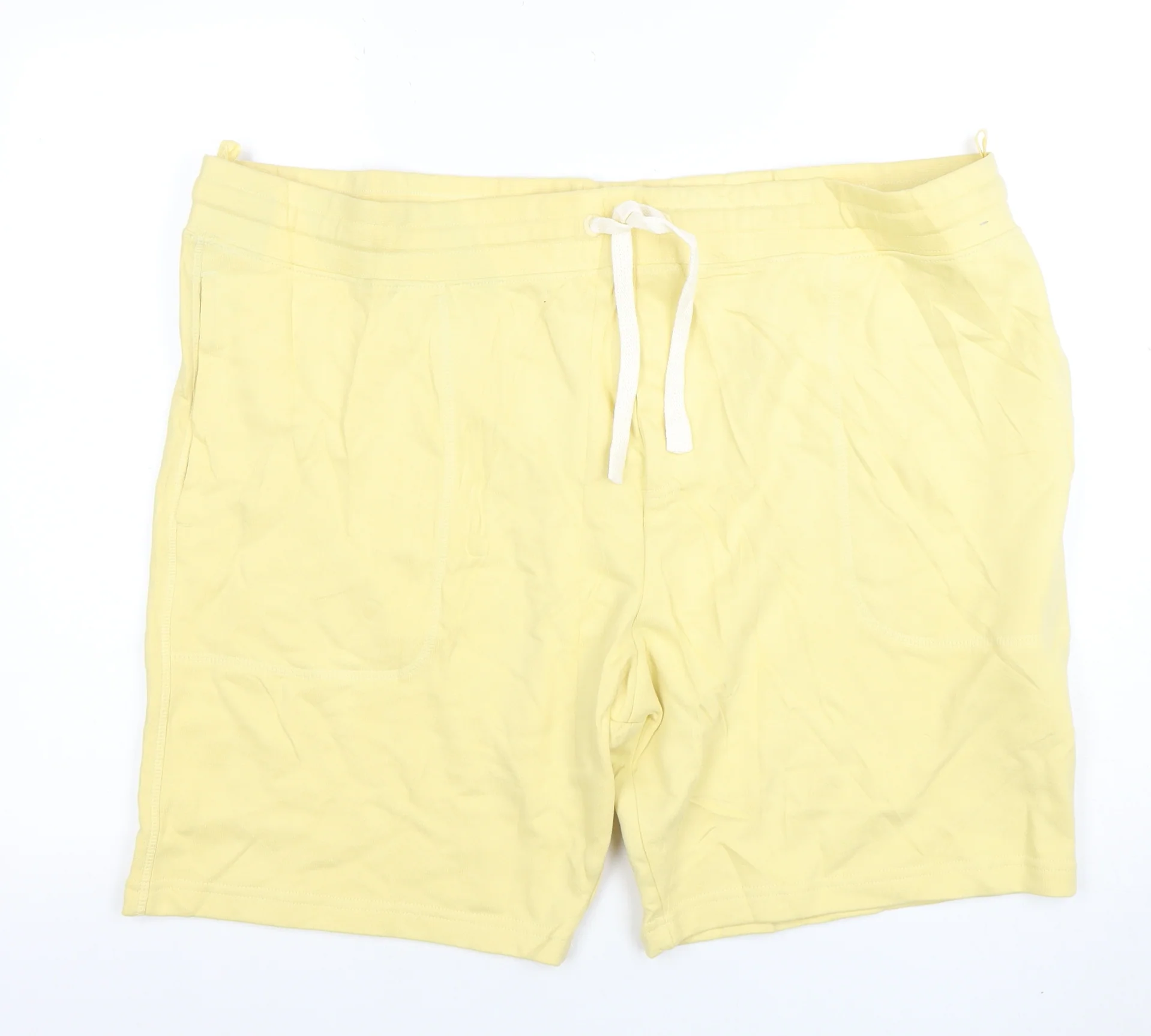 Marks and Spencer Men Yellow 3XL Regular Fit Jersey Sweat Shorts