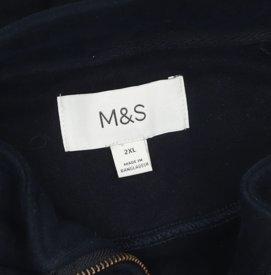 Marks and Spencer Mens Black 2XL Quarter Zip Fleece Sweatshirt - Image 5
