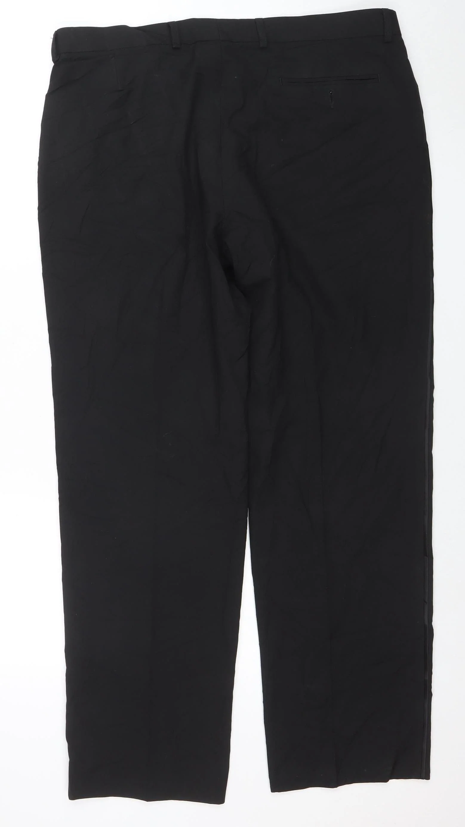 Marks and Spencer Men's Black 38x31 Regular Fit Dress Trousers - Image 3