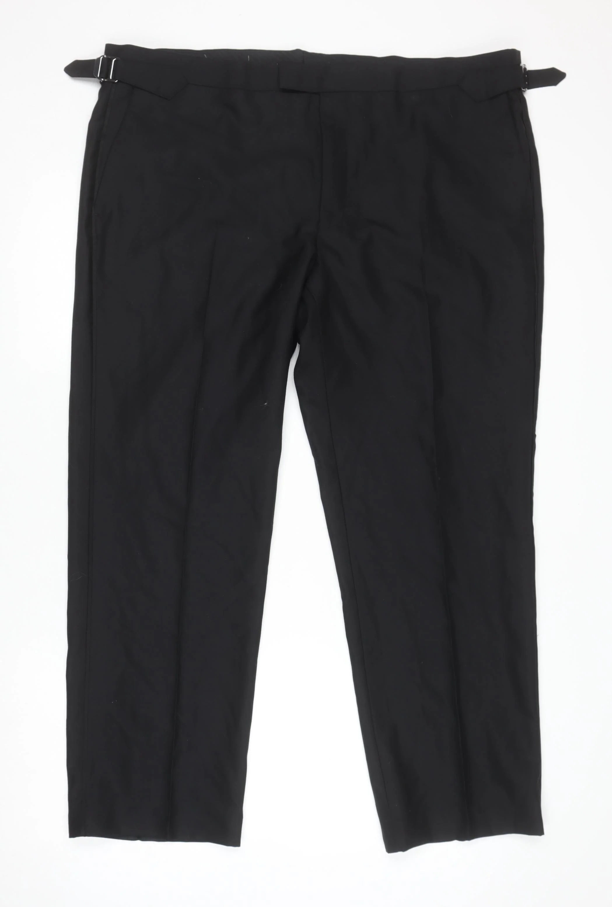 Marks and Spencer Mens Black 42S Regular Fit Wool Dress Trousers