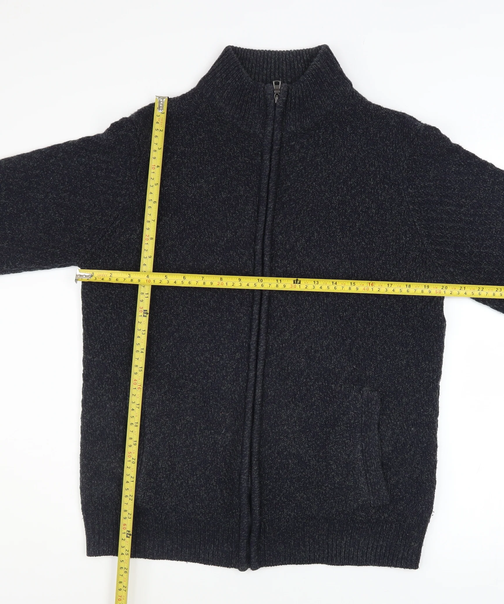 Marks and Spencer Men's Black M Full Zip Knit Jacket Medium - Image 2