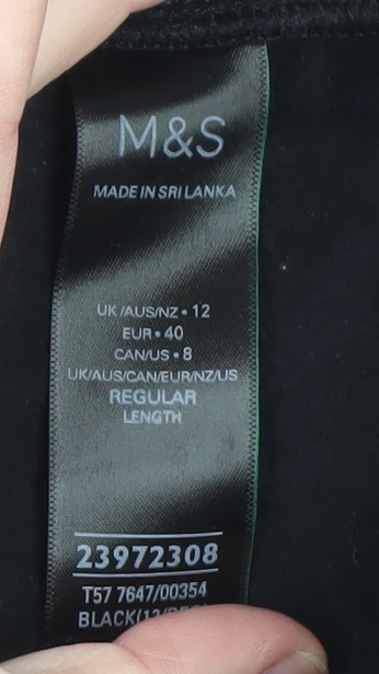Marks and Spencer Mens Black Regular Fit Sweatpants Size 12 - Image 4
