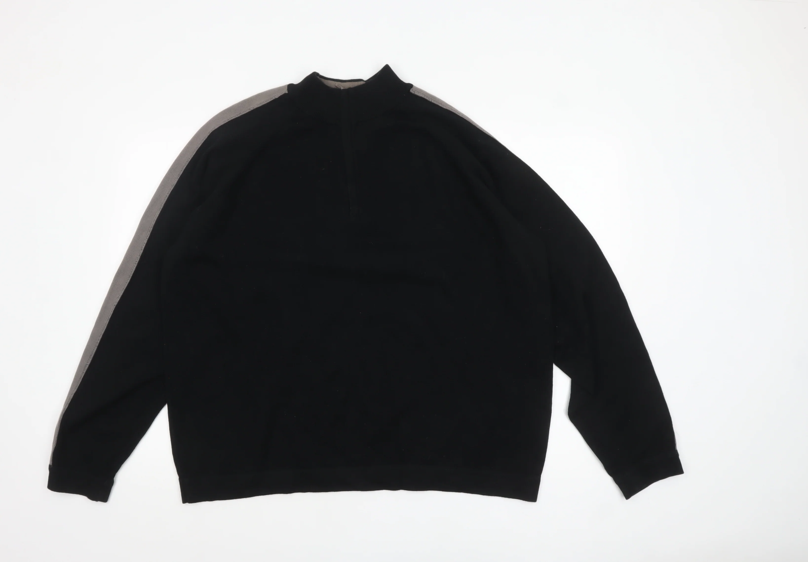 Marks and Spencer Men's Black XL High Neck Cotton Pullover Jumper