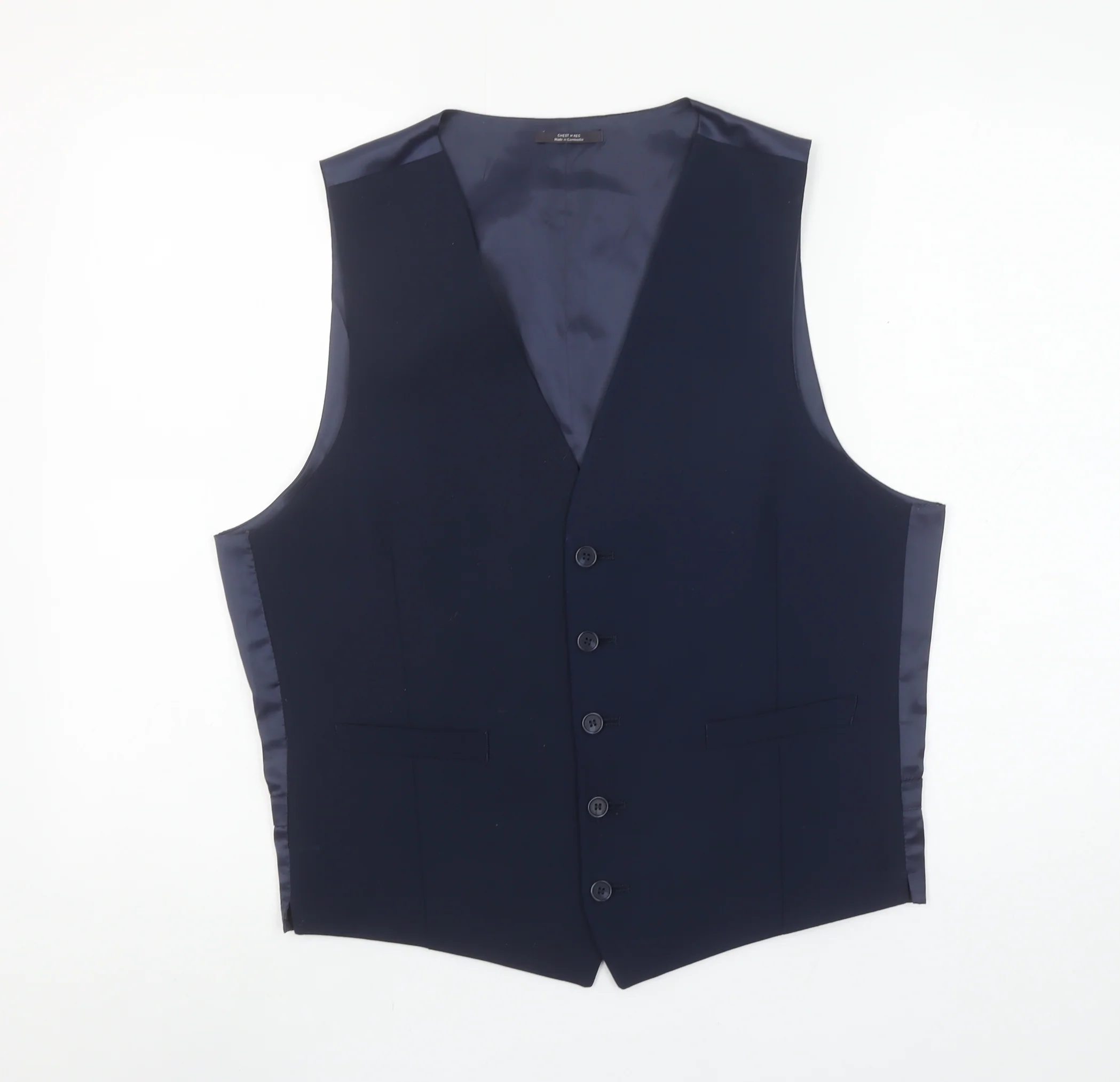 Marks and Spencer Men's Blue Wool Blend Waistcoat Size M Regular