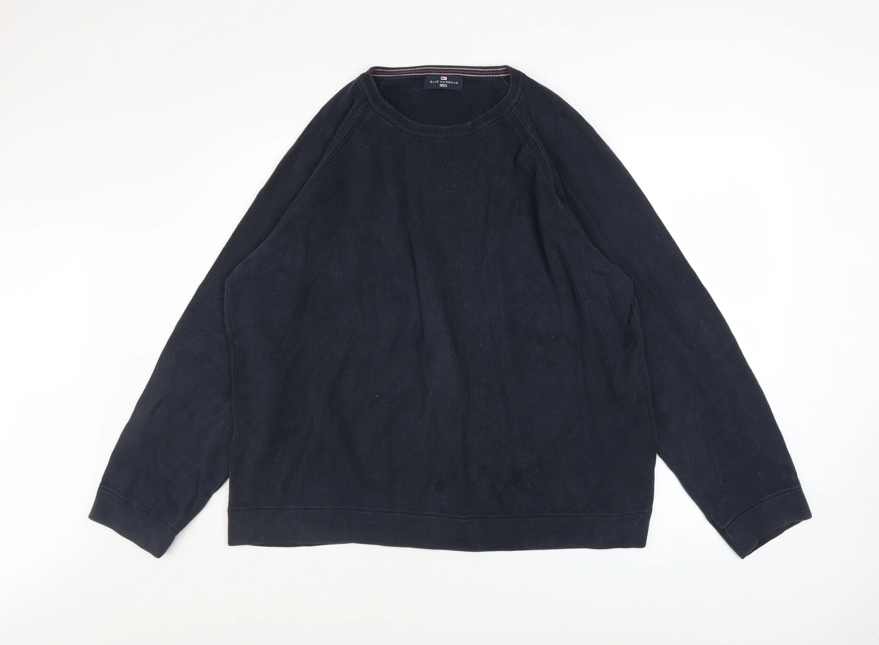 Marks and Spencer Men's Blue XL Cotton Crew Neck Jumper