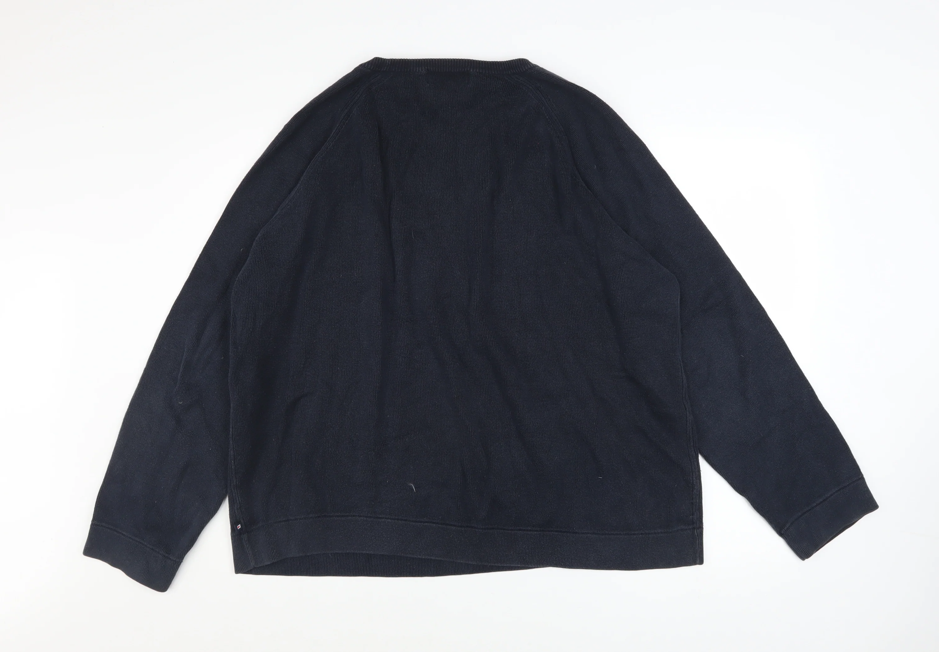 Marks and Spencer Men's Blue XL Cotton Crew Neck Jumper - Image 3