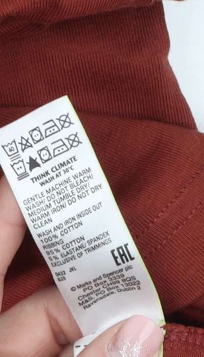 Marks and Spencer Men's Brown Long Sleeve Cotton Regular Fit T-Shirt L - Image 4