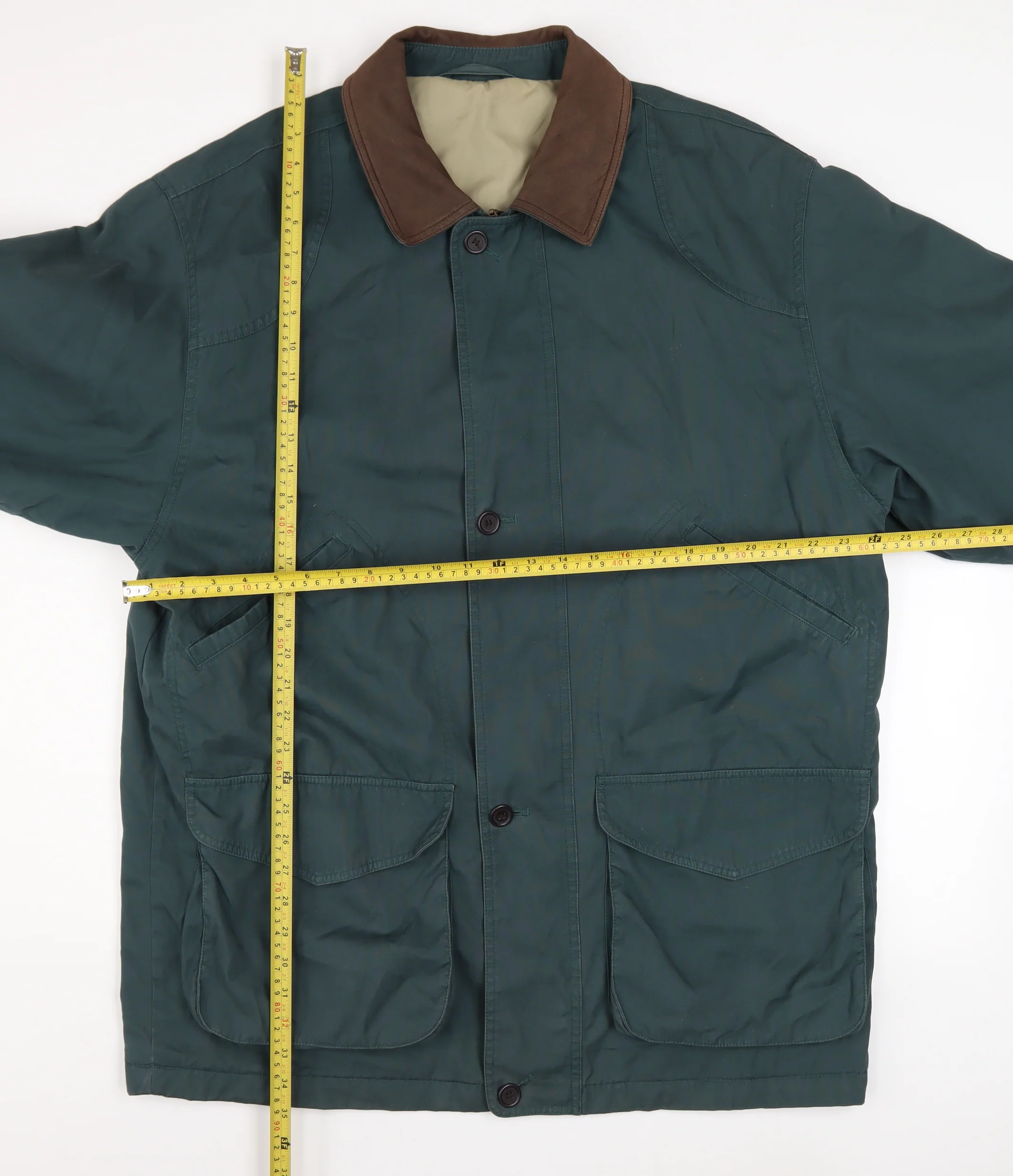 Marks and Spencer Men's Green L Overcoat Jacket Cotton Blend - Image 2