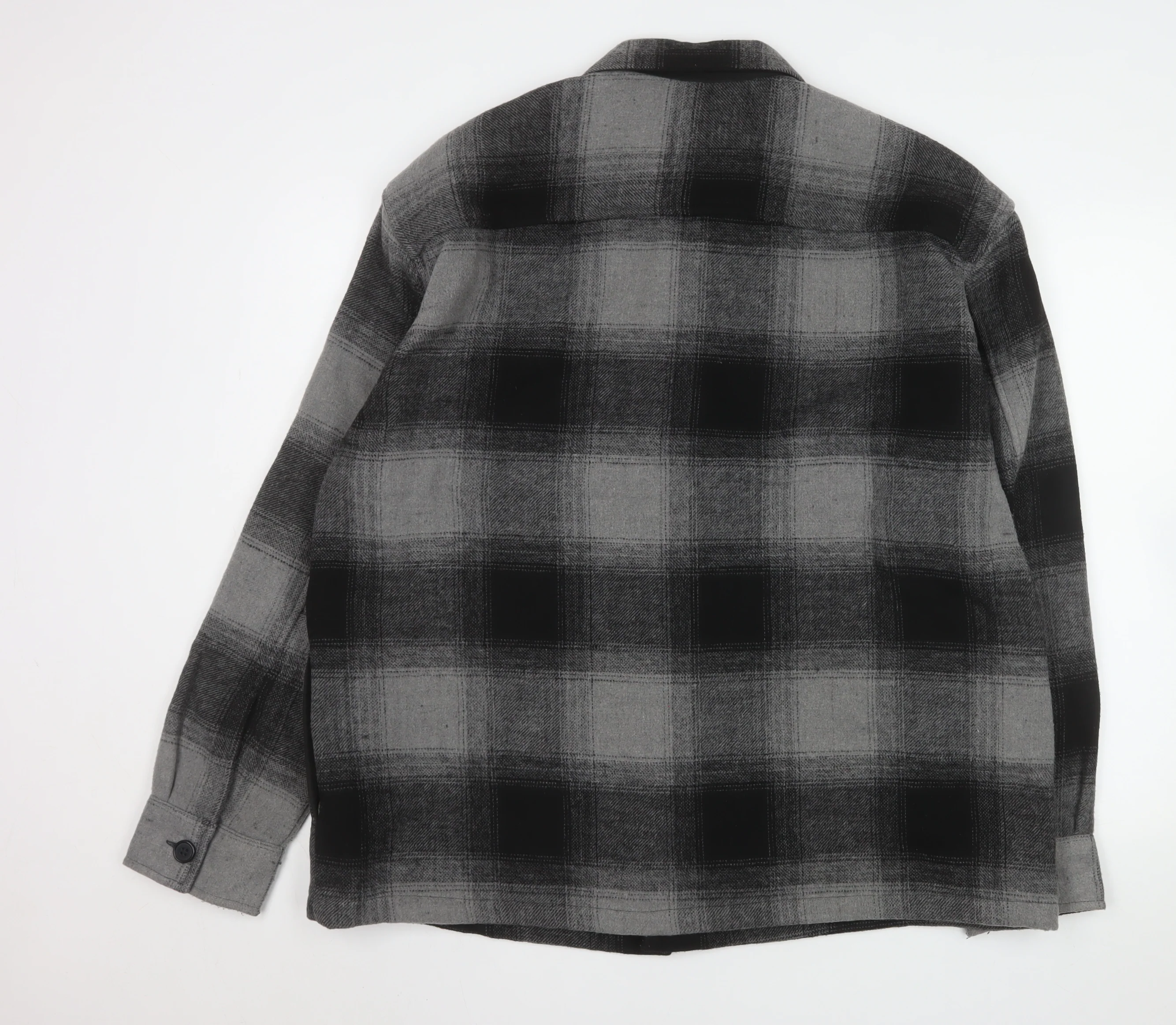 Marks and Spencer Men's Grey Check Flannel Jacket L Regular Fit - Image 3