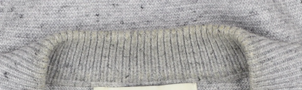 Marks and Spencer Men's Grey L 1/2 Zip Cotton Blend Jumper - Image 6