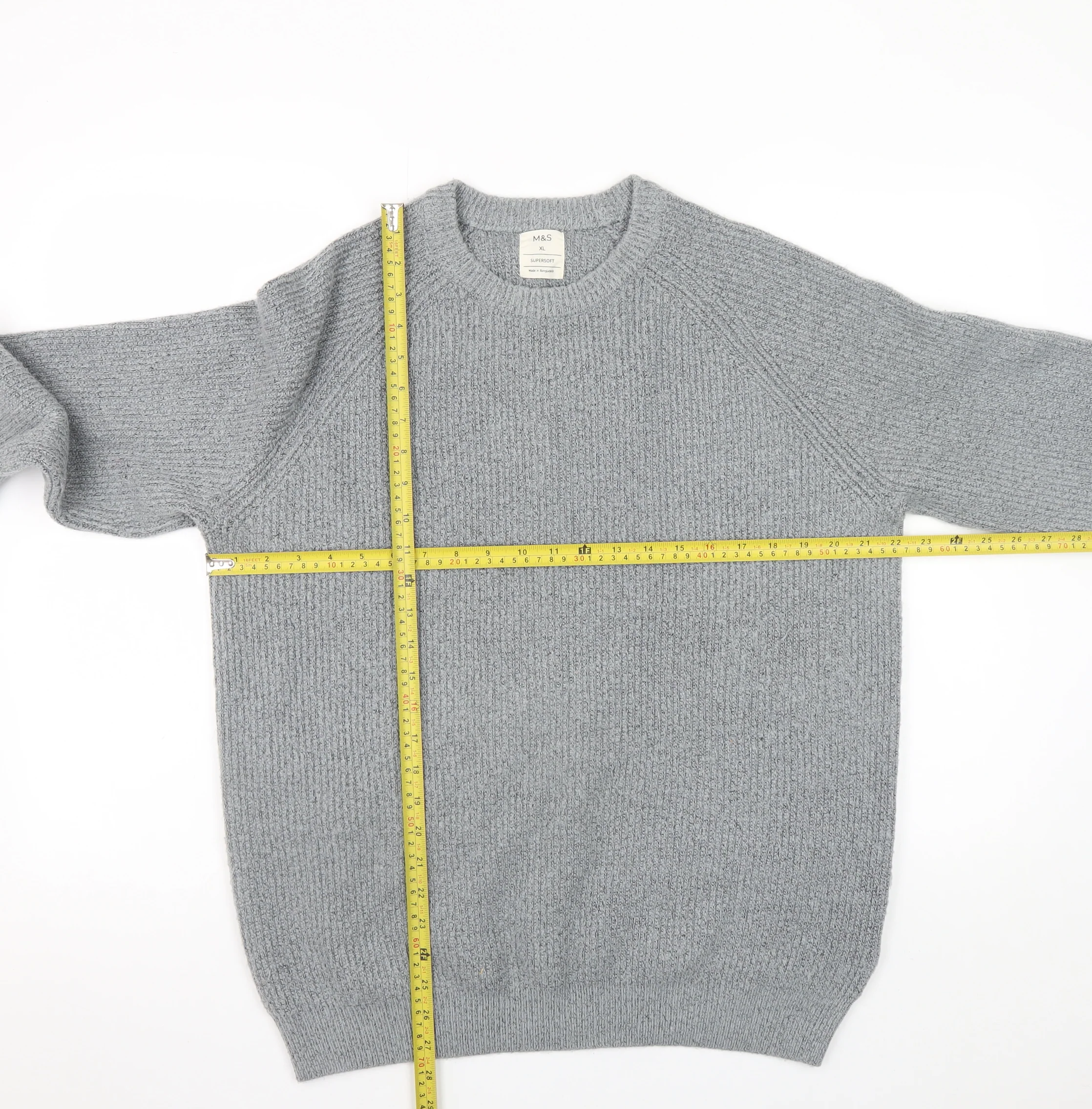 Marks and Spencer Mens Grey XL Supersoft Knit Jumper - Image 2