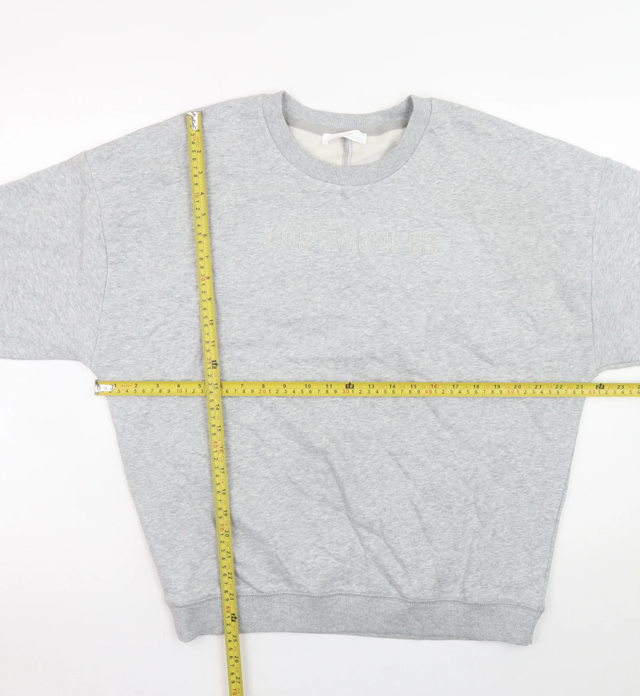 Marks and Spencer Men's Grey XS Los Angeles Embroidered Sweatshirt - Image 2
