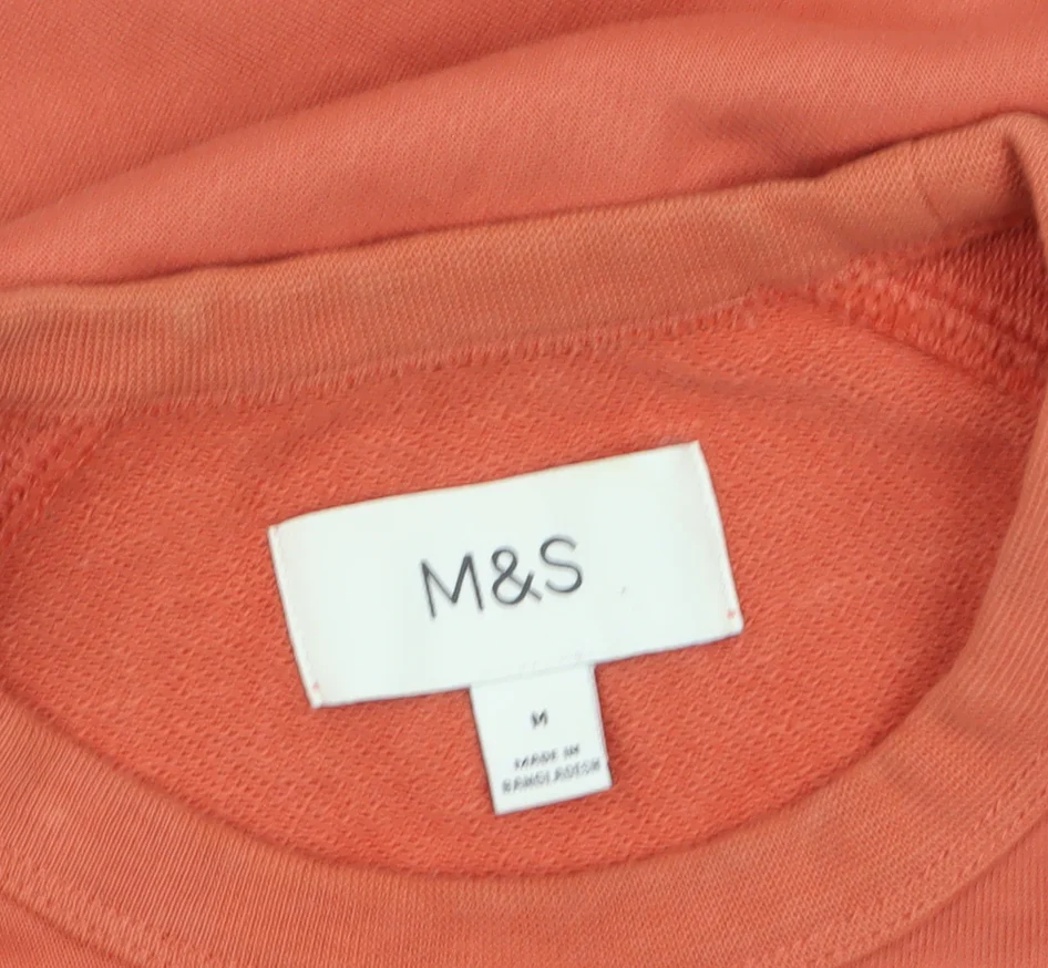 Marks and Spencer Men's Orange Crew Neck Cotton Sweatshirt M - Image 5