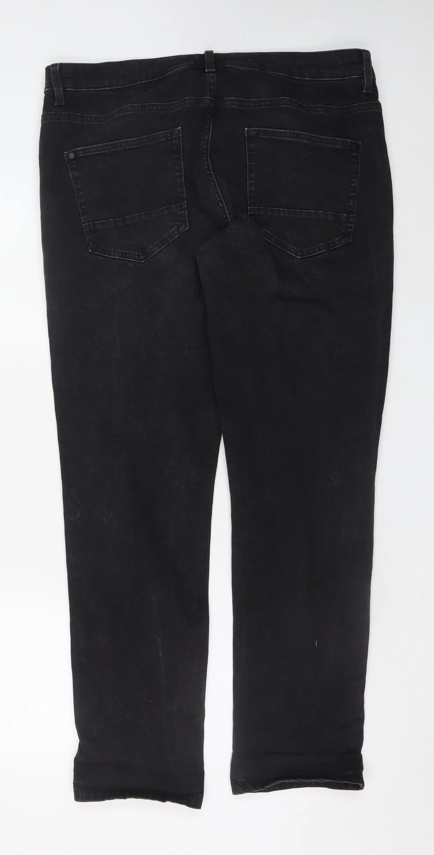 Marks and Spencer Next Mens Black Slim Fit Jeans 36W 31L Denim Classic Style - Image 3