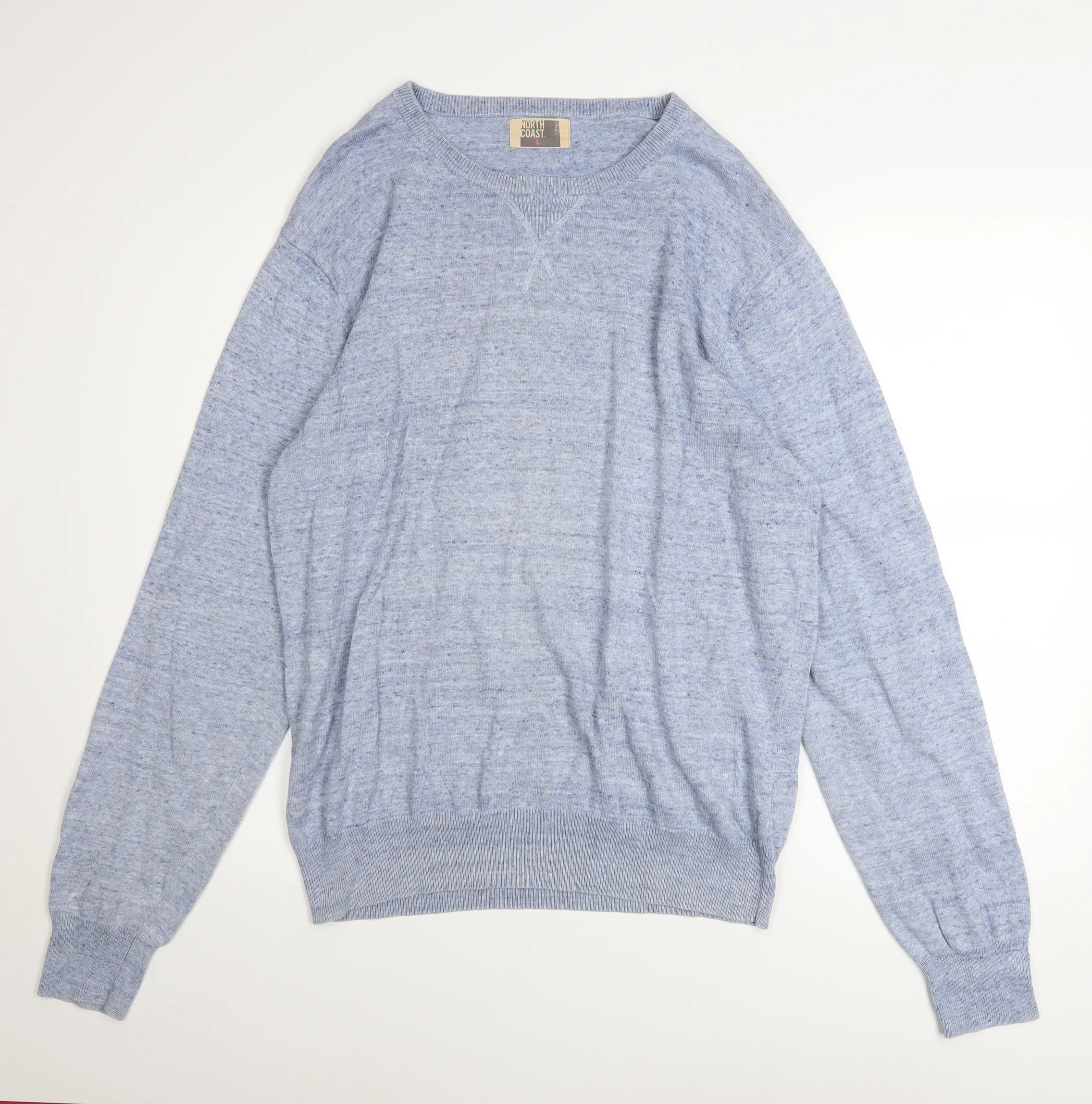Marks and Spencer North Coast Men’s Blue Cotton Crew Neck Jumper L