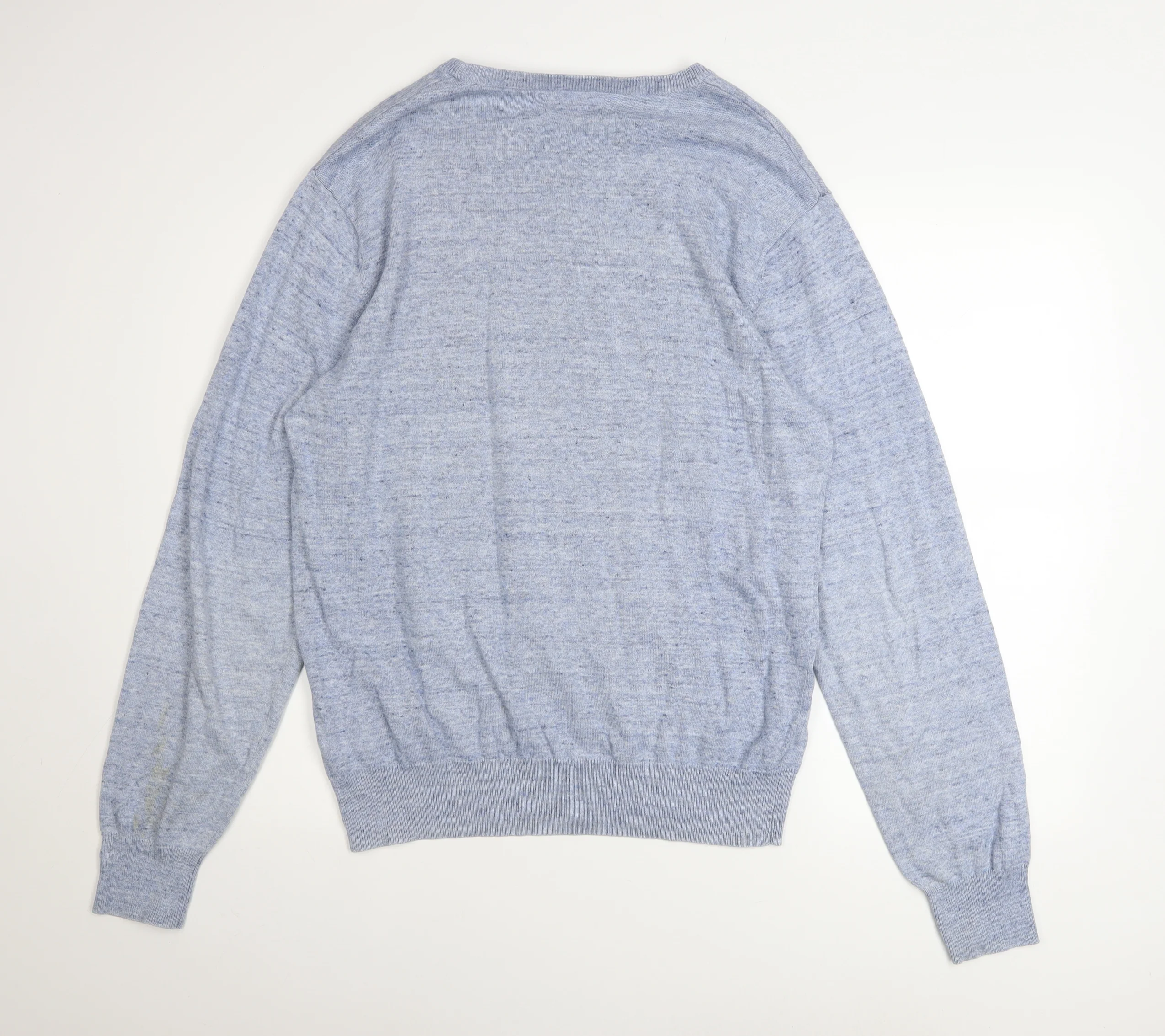 Marks and Spencer North Coast Men’s Blue Cotton Crew Neck Jumper L - Image 3