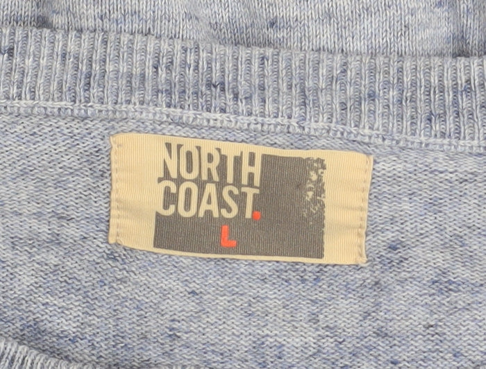 Marks and Spencer North Coast Men’s Blue Cotton Crew Neck Jumper L - Image 4
