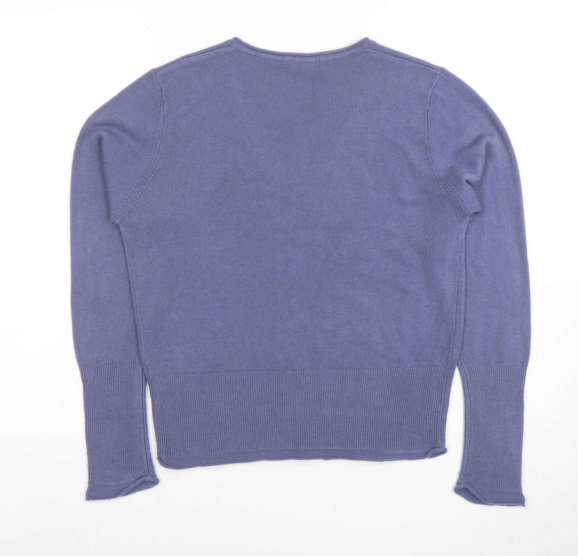 Marks and Spencer Per Una Blue V-Neck Long Sleeve Women's Pullover Jumper Size 14 - Image 3