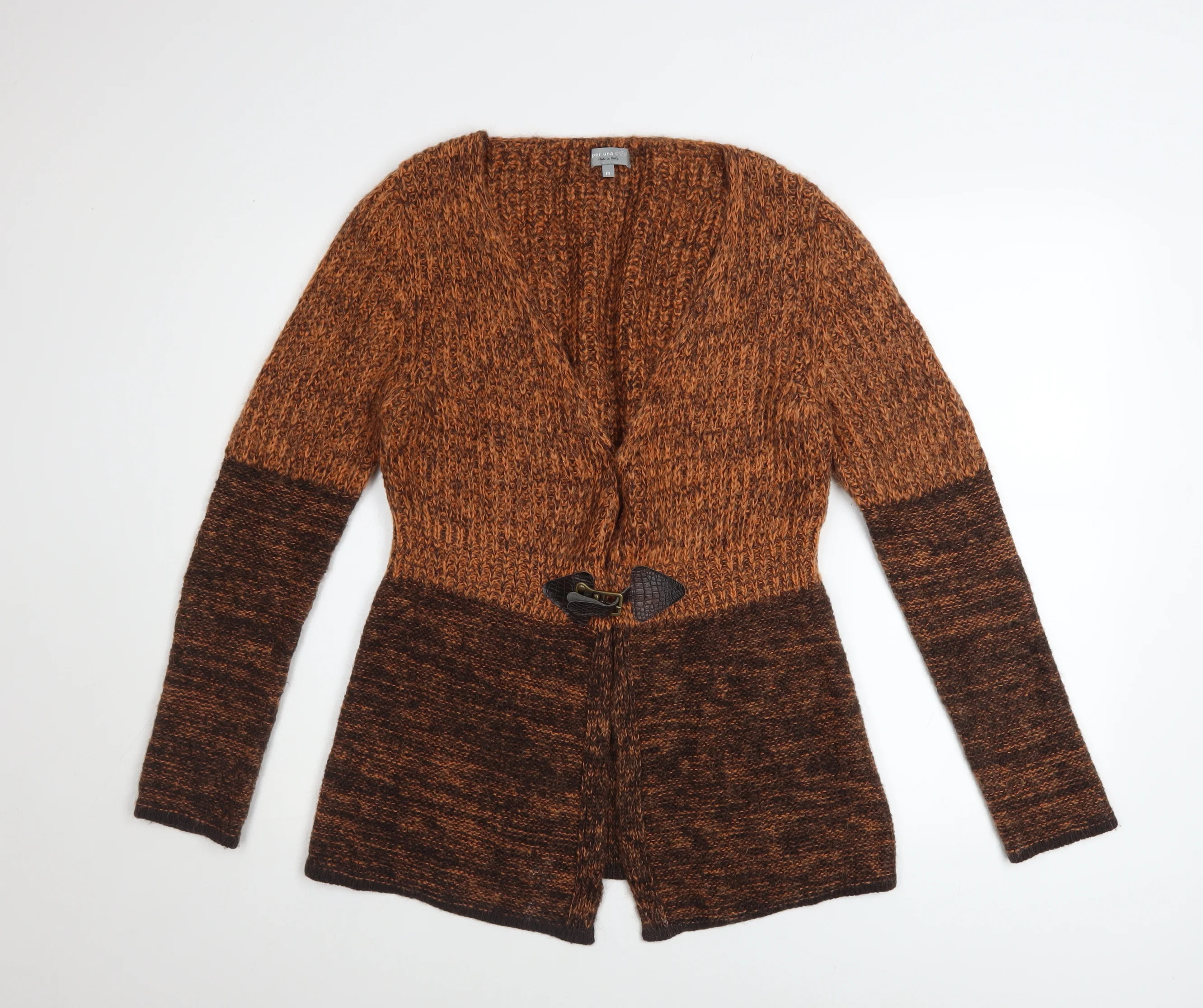 Marks and Spencer Per Una Brown Mohair Blend Women's Cardigan M