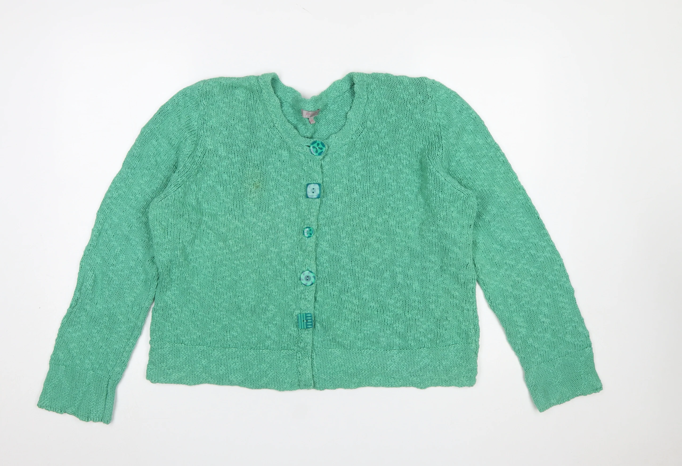 Marks and Spencer Per Una Green Cotton Knit Cardigan Women’s XL Round Neck