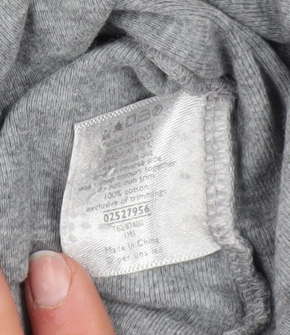 Marks and Spencer Per Una Grey Cotton V-Neck Blouse Size 16 - Image 5