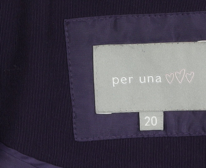 Marks and Spencer Per Una Purple Women's Blazer Size 20 Lined Tailored Jacket - Image 4