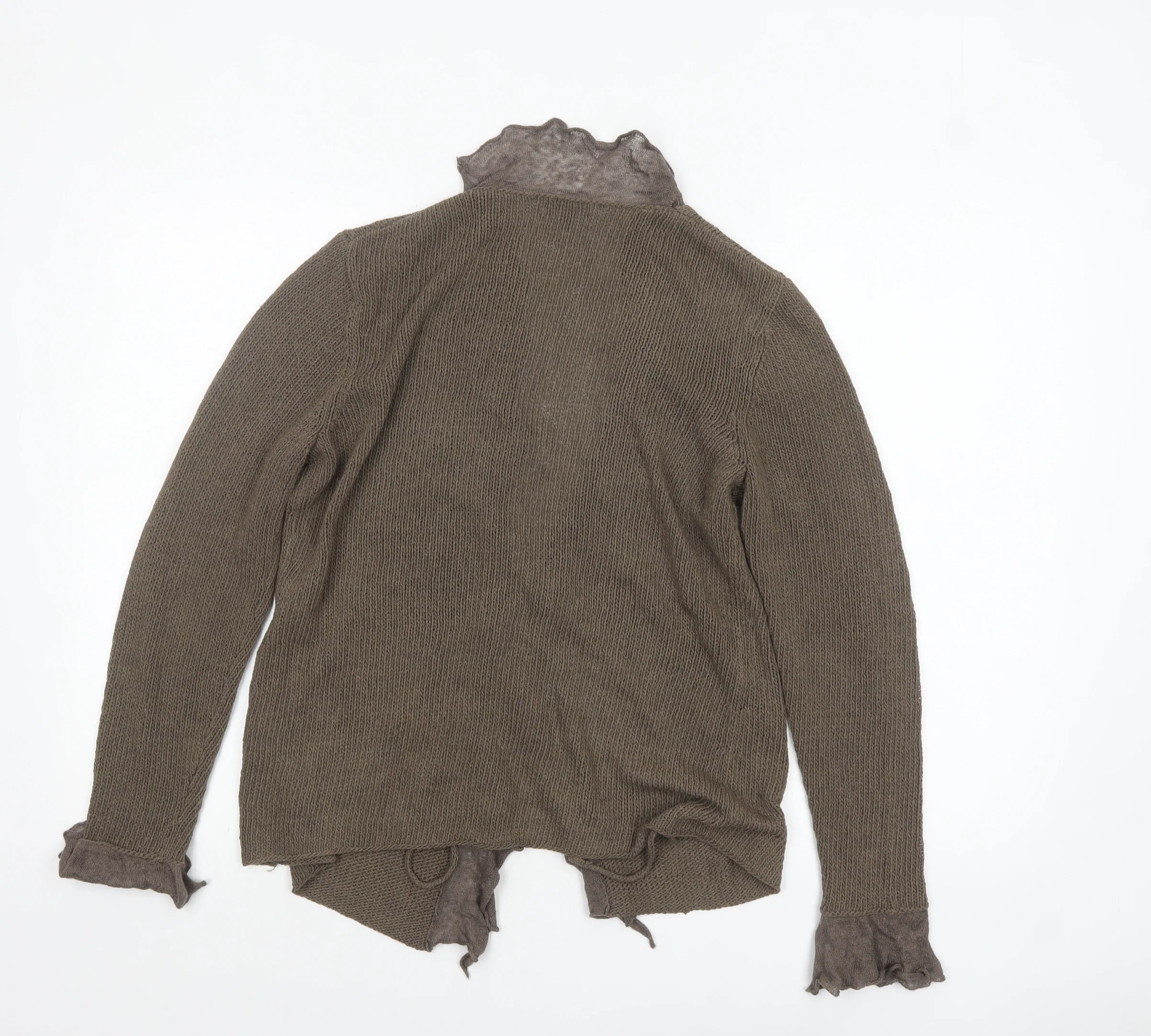 Marks and Spencer Per Una Women Brown M Ruffle Trim Cardigan - Image 3
