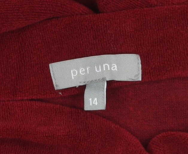 Marks and Spencer Per Una Women Red Velvet Roll Neck Long Sleeve Top Size 14 - Image 5