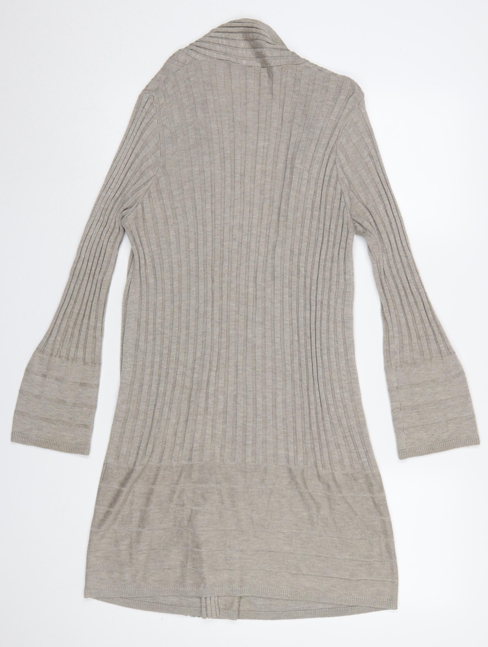 Marks and Spencer Per Una Women’s Beige Ribbed Long Sleeve Cardigan Size 14 - Image 3