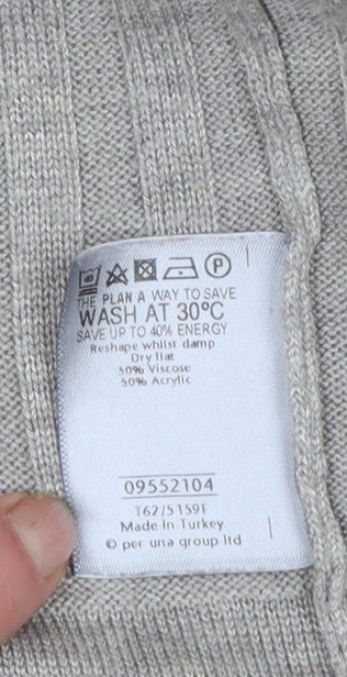 Marks and Spencer Per Una Women’s Beige Ribbed Long Sleeve Cardigan Size 14 - Image 5